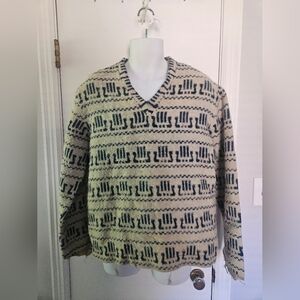 Men's Viking Beige and Blue Patterned Sweater